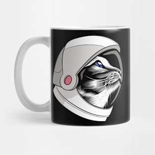 cat in the universe with space helmet Mug